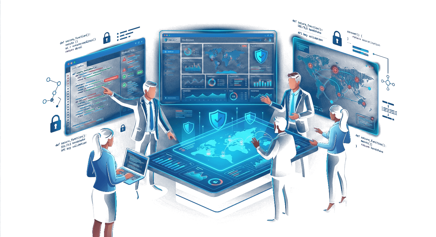 AppSec Services team collaborating on security dashboards