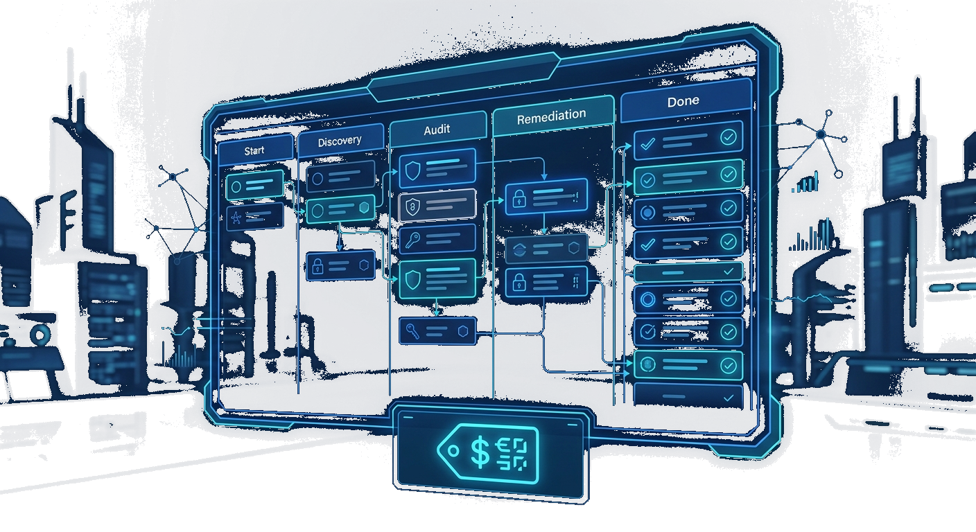Security audit project board with fixed scope