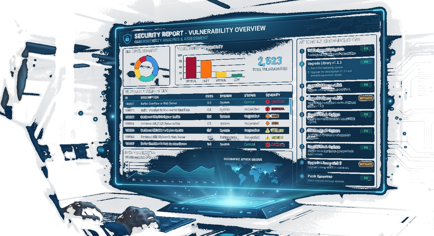 Clear vulnerability report dashboard